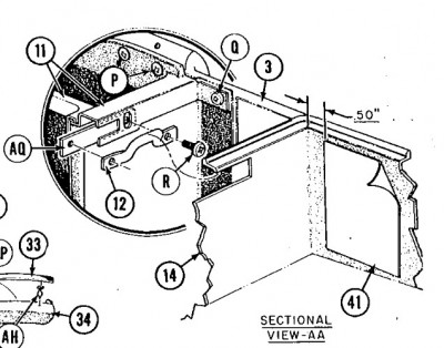 Console/glove box lid Latch-Catch Diagram (from 1963 T-bird Body-Trim-Sealer Manual pg 3-4262)