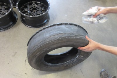 4 - 28-year old radial tire - tread separated