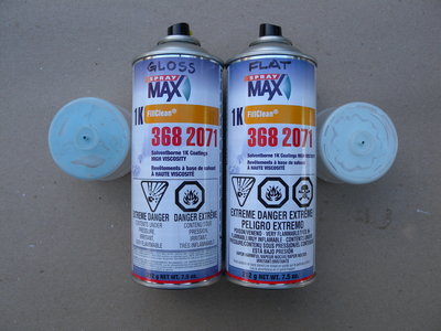 Transtar Autobody Technologies semi-gloss and flat spray paint.