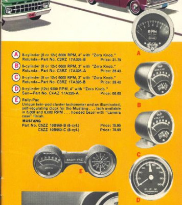 Tachometers - 1965 Ford Accessories Brochure