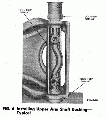 Install Upper Arm Bushings (1979 Ford Car Shop Manual Vol. 1-Chassis)