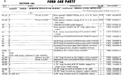 Basic # 14A099 listings (from 1968 Ford Car MPC)
