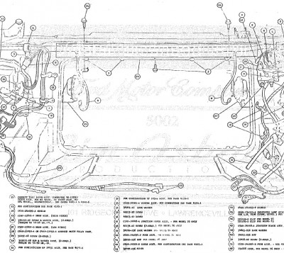 66 Front Crossmember Wiring (from 1966 T-bird Electrical Assembly Manual reprint - Jim Osborn Reproductions)
