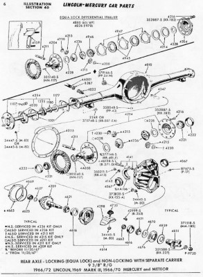 65-72 full-size/Continental/Mk III - Open and Equalock Axle - 9-3/8&quot; Ring Gear w/ rear Hex Plug (from 65-72 L-M MPC)